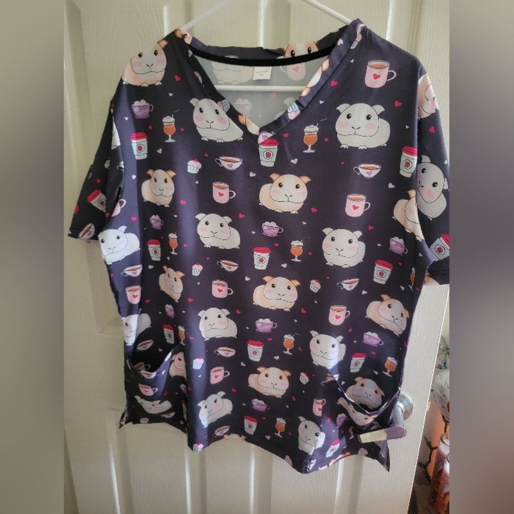 Women's Printed Scrub Top